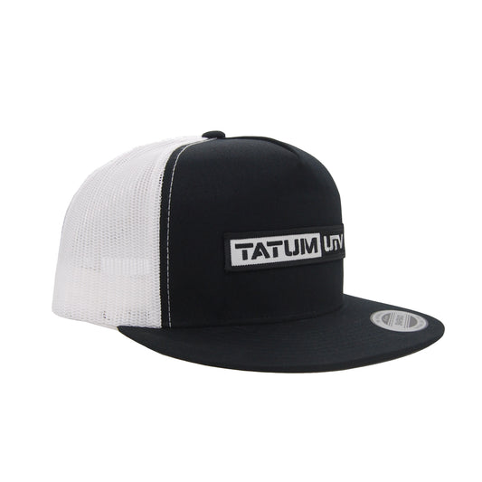 White/Black Patch Hat - Flat Bill